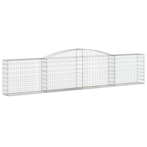 Gabionen mit Hochbogen 5 Stk. 400x30x80/100cm Verzinktes Eisen
