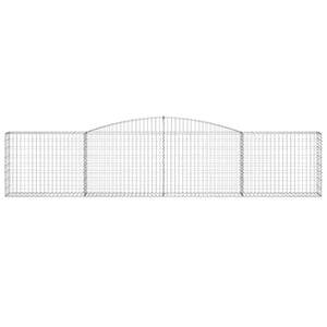 Gabionen mit Hochbogen 6 Stk. 400x30x80/100cm Verzinktes Eisen