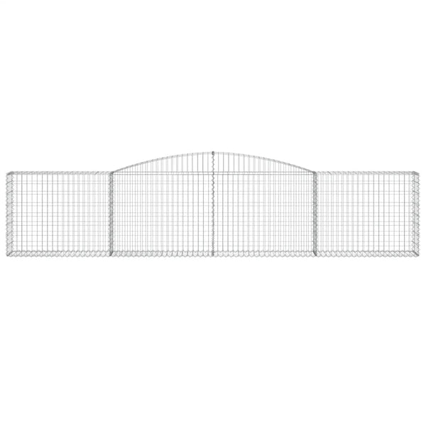 Gabionen mit Hochbogen 6 Stk. 400x30x80/100cm Verzinktes Eisen