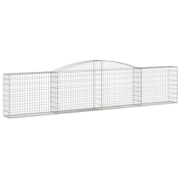 Gabionen mit Hochbogen 7 Stk. 400x30x80/100cm Verzinktes Eisen