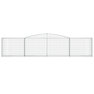 Gabionen mit Hochbogen 7 Stk. 400x30x80/100cm Verzinktes Eisen