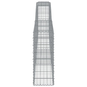 Gabionen mit Hochbogen 7 Stk. 400x30x80/100cm Verzinktes Eisen