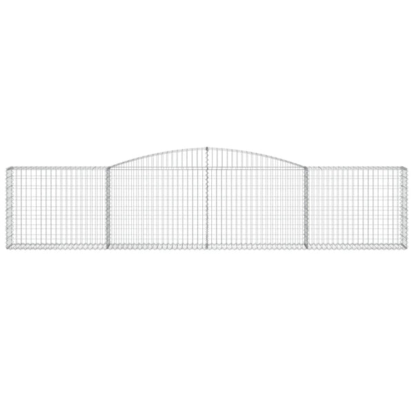 Gabionen mit Hochbogen 9 Stk. 400x30x80/100cm Verzinktes Eisen