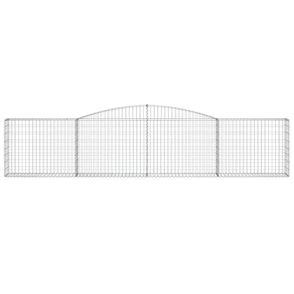Gabionen mit Hochbogen 10 Stk. 400x30x80/100cm Verzinktes Eisen
