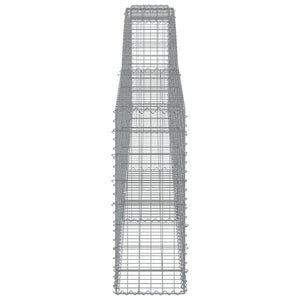 Gabionen mit Hochbogen 10 Stk. 400x30x80/100cm Verzinktes Eisen