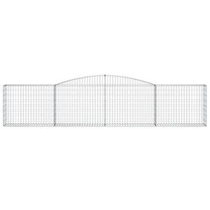 Gabionen mit Hochbogen 15 Stk. 400x30x80/100cm Verzinktes Eisen