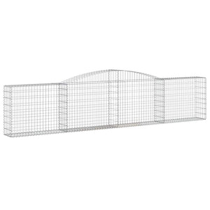 Gabionen mit Hochbogen 20 Stk. 400x30x80/100cm Verzinktes Eisen