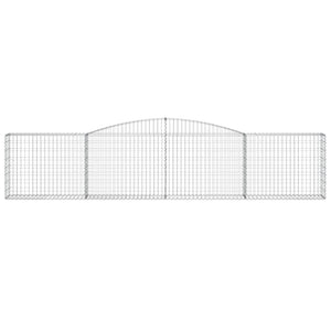 Gabionen mit Hochbogen 20 Stk. 400x30x80/100cm Verzinktes Eisen