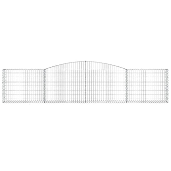 Gabionen mit Hochbogen 20 Stk. 400x30x80/100cm Verzinktes Eisen