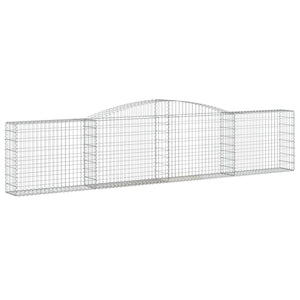 Gabionen mit Hochbogen 25 Stk. 400x30x80/100cm Verzinktes Eisen