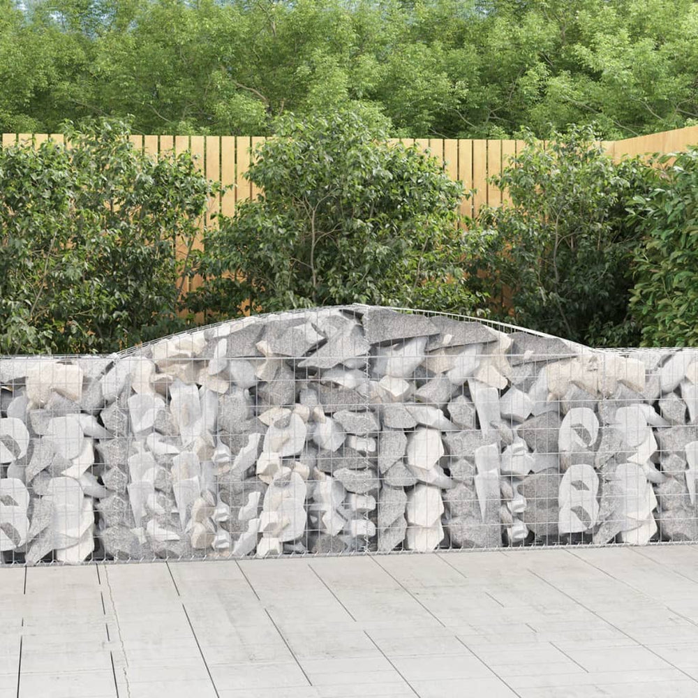vidaXL Gabions avec arche haute 25 pcs 400x30x80/100 cm Fer galvanisé