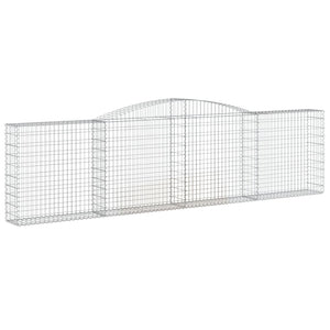 Gabionen mit Hochbogen 5 Stk. 400x30x100/120cm Verzinktes Eisen