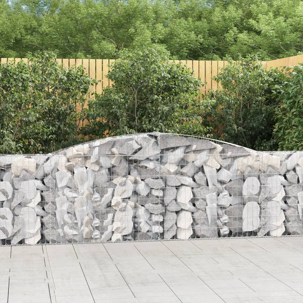 vidaXL Gabions à arc élevé 5 pces 400x30x100/120cm Fer galvanisé