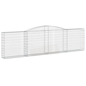 Gabionen mit Hochbogen 6 Stk. 400x30x100/120cm Verzinktes Eisen