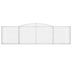 Gabionen mit Hochbogen 6 Stk. 400x30x100/120cm Verzinktes Eisen