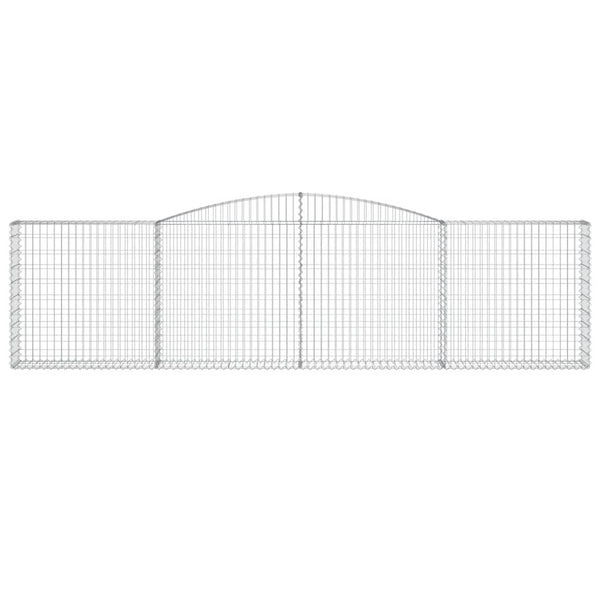 Gabionen mit Hochbogen 6 Stk. 400x30x100/120cm Verzinktes Eisen