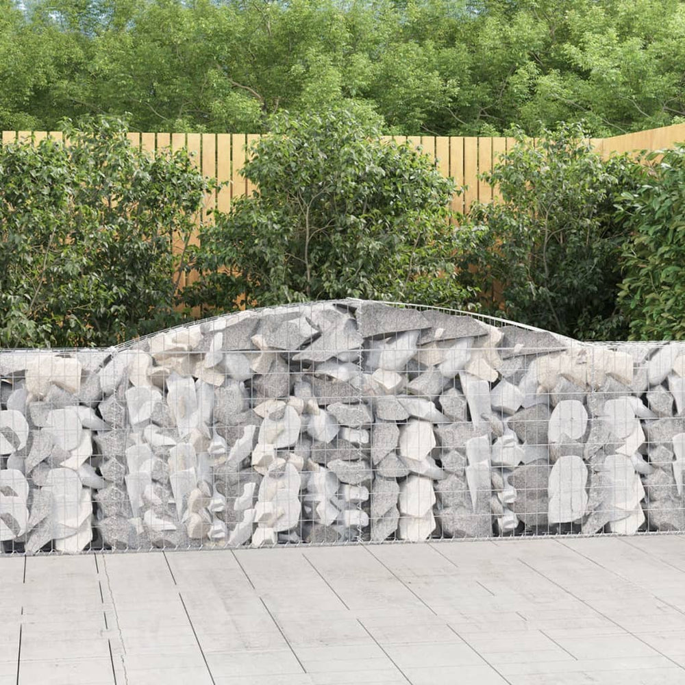 vidaXL Gabions avec arc en forme de S 6 pcs 400x30x100/120 cm Fer galvanisé