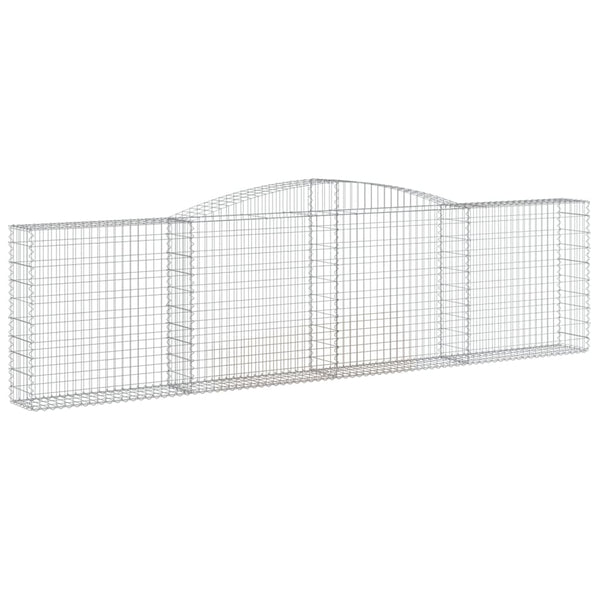 Gabionen mit Hochbogen 7 Stk. 400x30x100/120cm Verzinktes Eisen