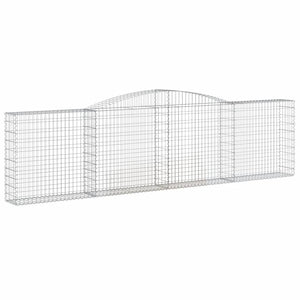 Gabionen mit Hochbogen 8 Stk. 400x30x100/120cm Verzinktes Eisen