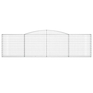 Gabionen mit Hochbogen 8 Stk. 400x30x100/120cm Verzinktes Eisen