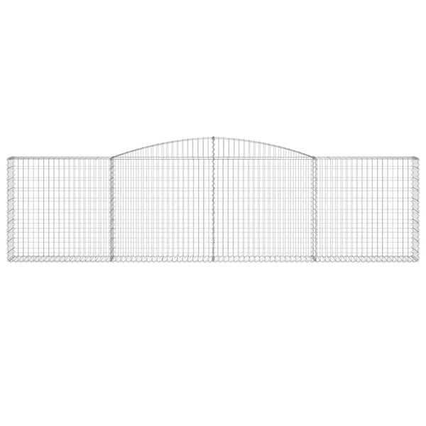 Gabionen mit Hochbogen 8 Stk. 400x30x100/120cm Verzinktes Eisen