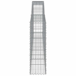 Gabionen mit Hochbogen 8 Stk. 400x30x100/120cm Verzinktes Eisen