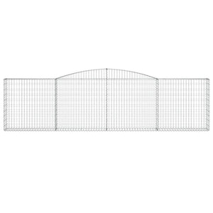 Gabionen mit Hochbogen 9 Stk. 400x30x100/120cm Verzinktes Eisen
