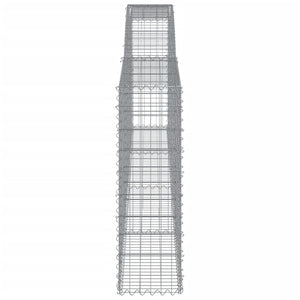 Gabionen mit Hochbogen 9 Stk. 400x30x100/120cm Verzinktes Eisen