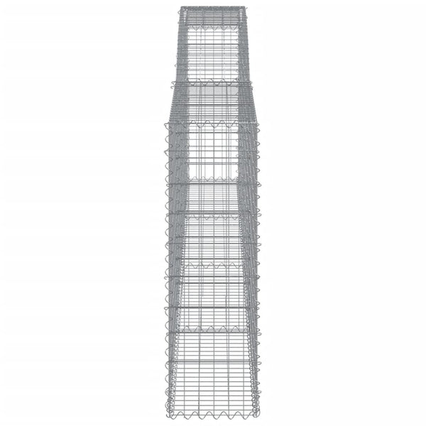 Gabionen mit Hochbogen 9 Stk. 400x30x100/120cm Verzinktes Eisen