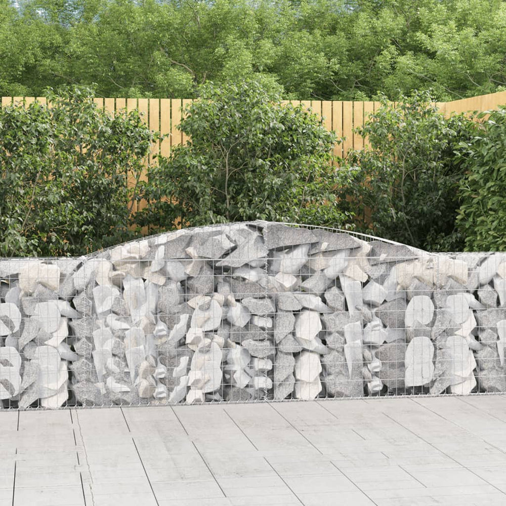 vidaXL Gabions avec arche 9 pcs 400x30x100/120cm Fer galvanisé
