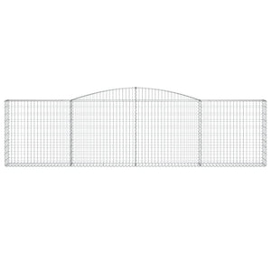 Gabionen mit Hochbogen 10Stk. 400x30x100/120cm Verzinktes Eisen