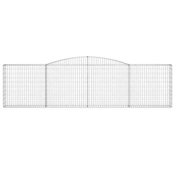 Gabionen mit Hochbogen 25Stk. 400x30x100/120cm Verzinktes Eisen
