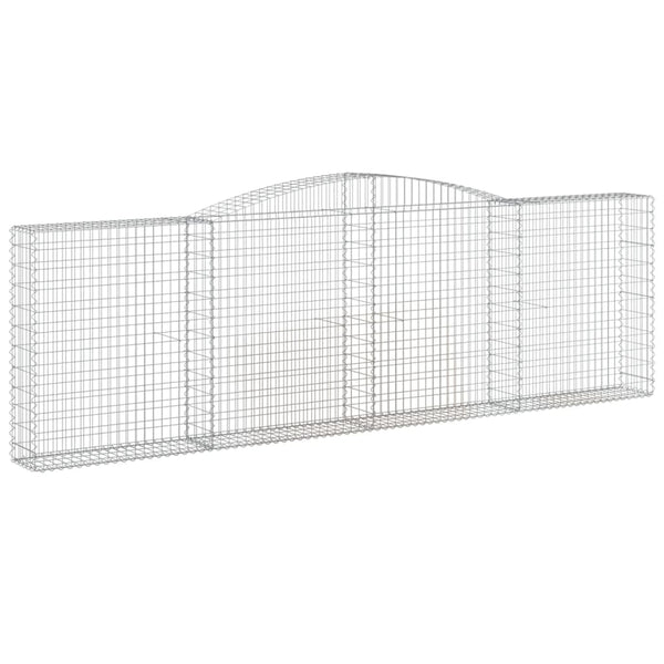 Gabionen mit Hochbogen 3 Stk. 400x30x120/140cm Verzinktes Eisen