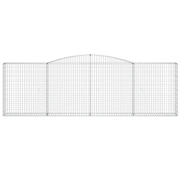 Gabionen mit Hochbogen 3 Stk. 400x30x120/140cm Verzinktes Eisen