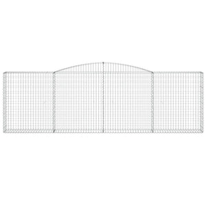 Gabionen mit Hochbogen 8 Stk. 400x30x120/140cm Verzinktes Eisen