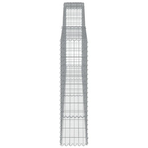 Gabionen mit Hochbogen 8 Stk. 400x30x120/140cm Verzinktes Eisen