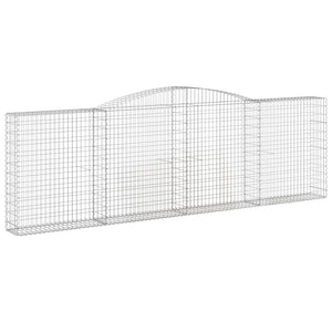 Gabionen mit Hochbogen 9 Stk. 400x30x120/140cm Verzinktes Eisen
