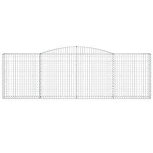 Gabionen mit Hochbogen 9 Stk. 400x30x120/140cm Verzinktes Eisen