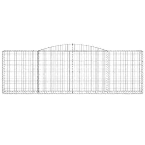 Gabionen mit Hochbogen 9 Stk. 400x30x120/140cm Verzinktes Eisen