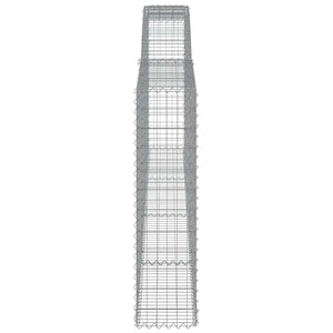 Gabionen mit Hochbogen 9 Stk. 400x30x120/140cm Verzinktes Eisen