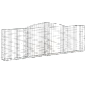 Gabionen mit Hochbogen 10Stk. 400x30x120/140cm Verzinktes Eisen