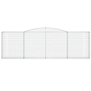 Gabionen mit Hochbogen 10Stk. 400x30x120/140cm Verzinktes Eisen