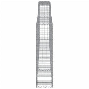 Gabionen mit Hochbogen 10Stk. 400x30x120/140cm Verzinktes Eisen
