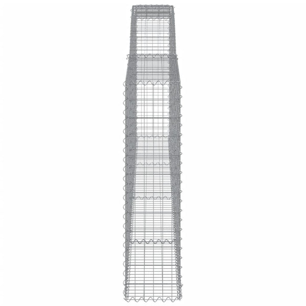 Gabionen mit Hochbogen 10Stk. 400x30x120/140cm Verzinktes Eisen
