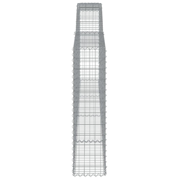 Gabionen mit Hochbogen 20Stk. 400x30x120/140cm Verzinktes Eisen