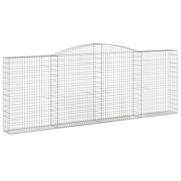 Gabionen mit Hochbogen 2 Stk. 400x30x140/160cm Verzinktes Eisen