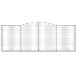 Gabionen mit Hochbogen 2 Stk. 400x30x140/160cm Verzinktes Eisen