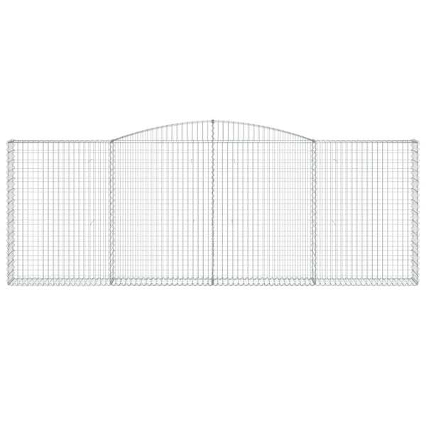 Gabionen mit Hochbogen 2 Stk. 400x30x140/160cm Verzinktes Eisen