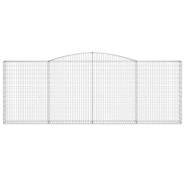 Gabionen mit Hochbogen 3 Stk. 400x30x140/160cm Verzinktes Eisen