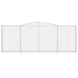 Gabionen mit Hochbogen 4 Stk. 400x30x140/160cm Verzinktes Eisen